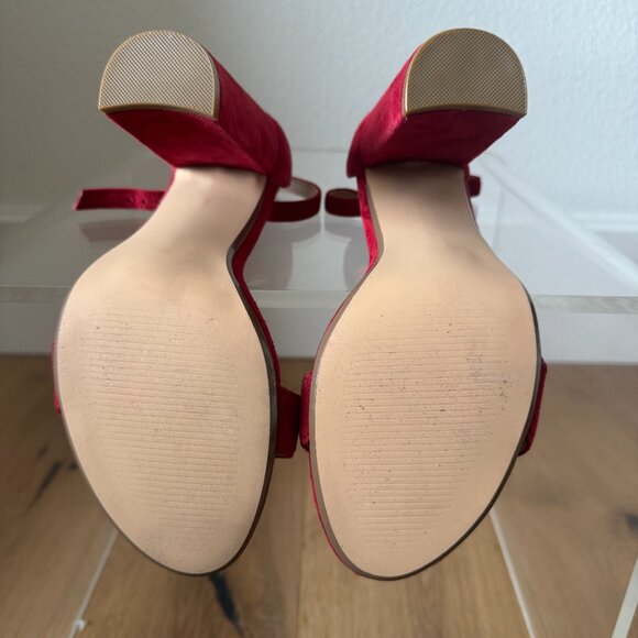 Steve Madden Carrson Red Suede Block Heel Sandals | Size 8 | NWOT - Picture 7 of 16